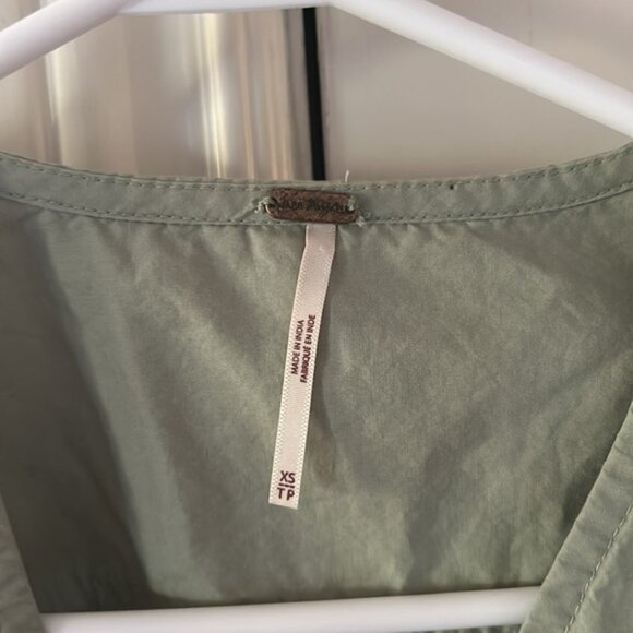 FREE PEOPLE GIGI green crop long sleeve top xs - Picture 7 of 12